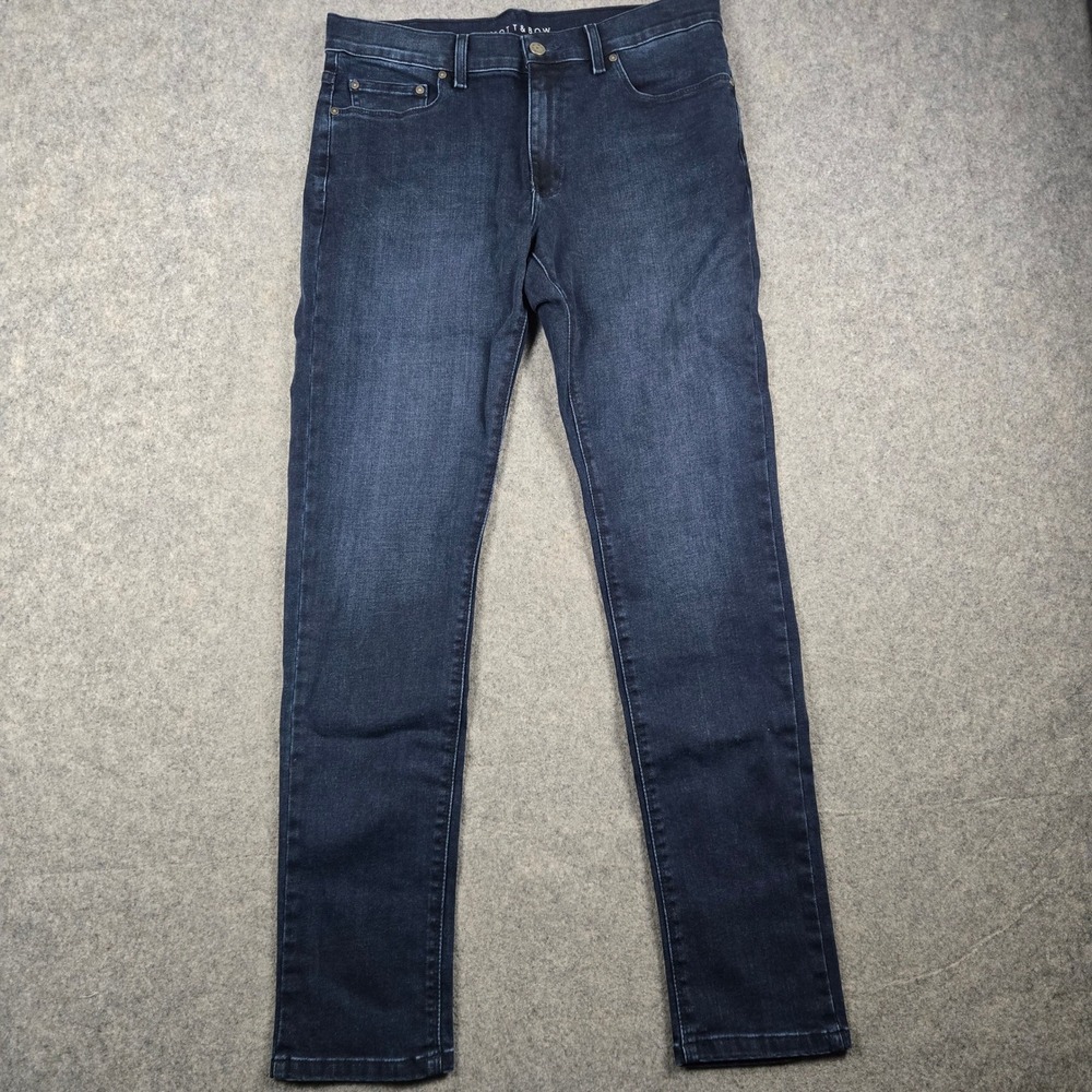 Mott & Bow Skinny Jeans Mens 32x32 Dark Blue Indigo Stretch Staple Denim
